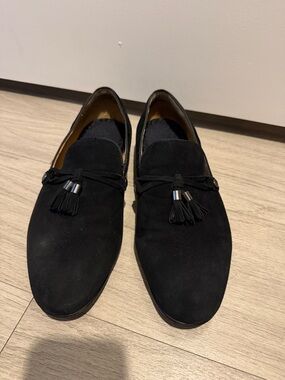 Aldo Black Suede Tassel Slip-On Loafers